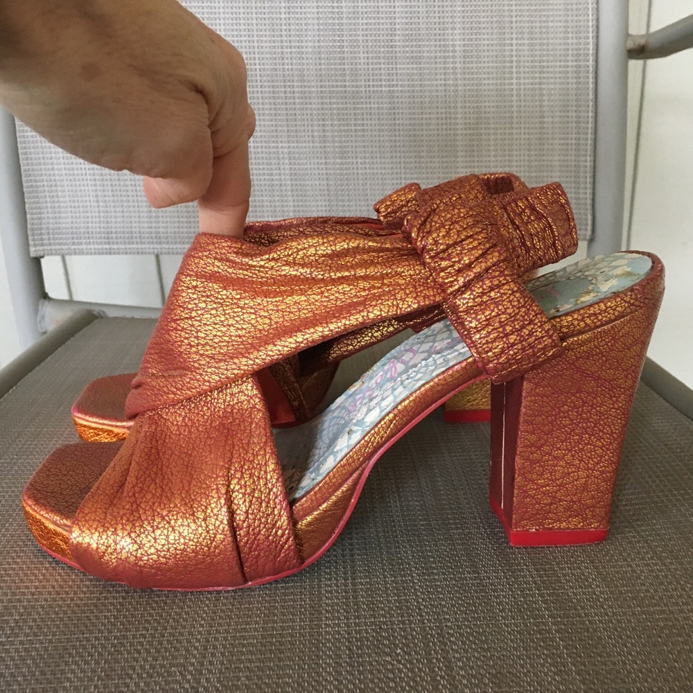 Irregular Choice Lamé Leather Heels Sandals